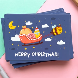 A6 Postcards Merry Christmas with Lettuce & Honey, printed on thick picture printing paper 350g matt, 105x148mm image 6