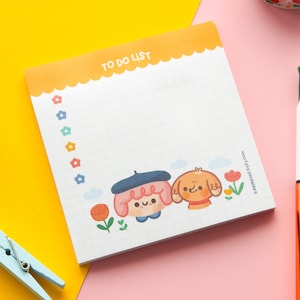 To Do List Sticky Notes Grazioso blocco note quadrato da scrivania Kawaii con 50 fogli adesivi 9 cm x 9 cm