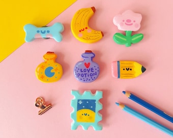 Handmade Clay Magnets | One-of-a-Kind Hand-Painted Figurines | Strong 1.7 cm Magnets
