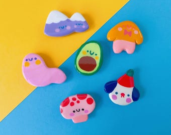 Handmade clay magnets | One-of-a-kind Hand-Painted Figurines with strong 1.7 cm magnets