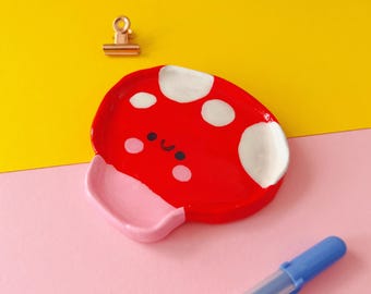 Mushroom Tray Handmade Clay | One of a Kind Jewellery Dish | Cottage core Home Decor