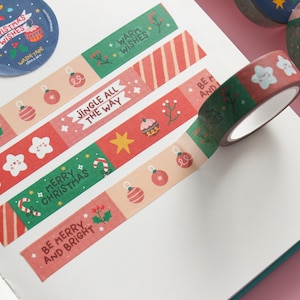 Washi Tape "Auguri di Natale" ~ Nastro Washi di Natale ~ 10 m x 15 mm