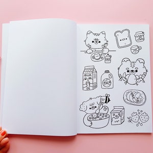 Coloring Book Happy Sketchbook Cute friends for you to color in, 26 pages to color with markers or pencils image 7