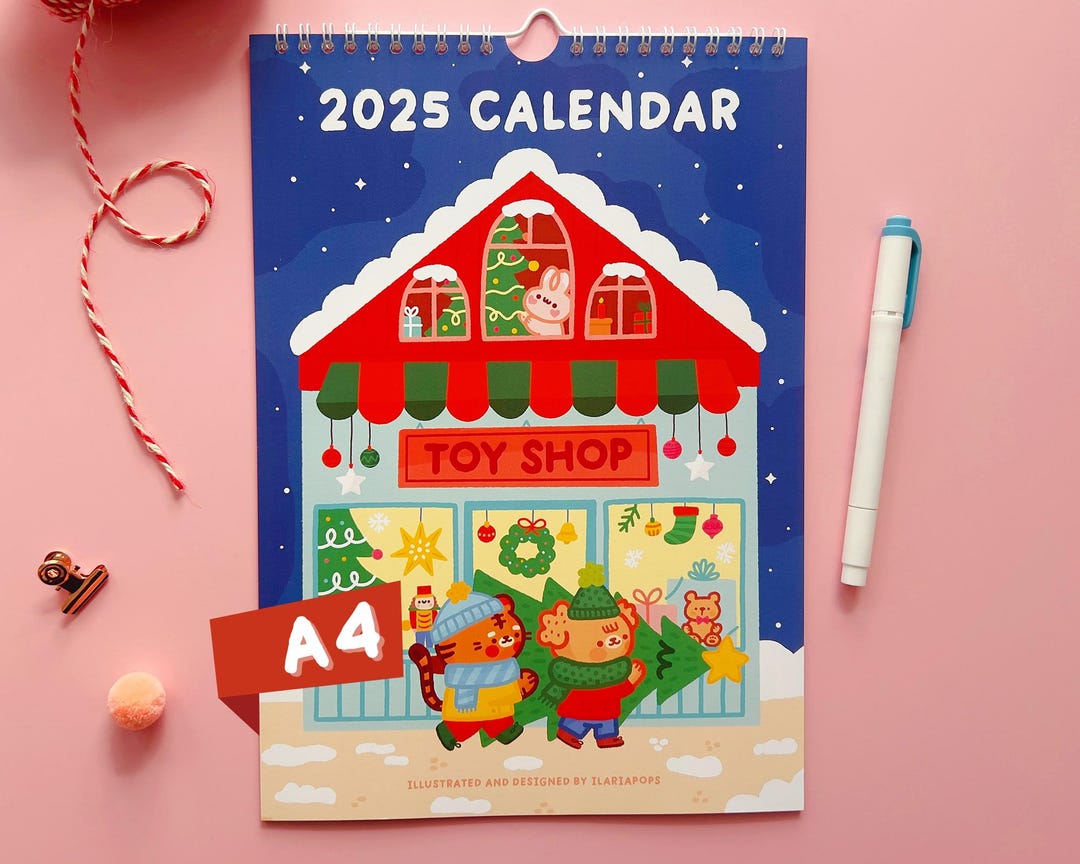 2025 Cute Wall Calendar, A4 Size – 12 Months of Cute Character ...