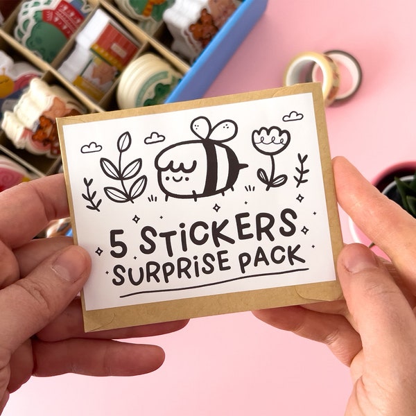 5 Stickers Surprise Pack, bundle of matte and glossy vinyl sticker, waterproof stickers.