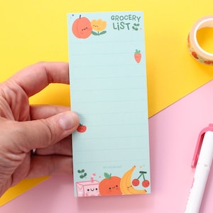 Grocery List Vertical Notepad Cute with fruit illustration, 50 tear off pages image 4