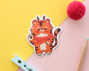 Bao "Festive reindeer" matte vinyl sticker, waterproof sticker.