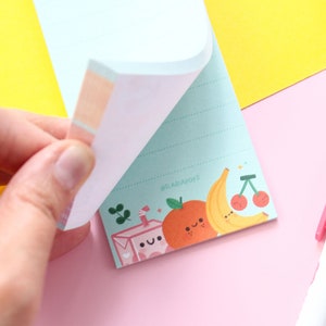 Grocery List Vertical Notepad Cute with fruit illustration, 50 tear off pages image 3