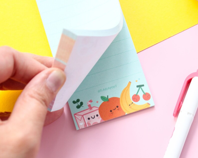 Grocery List Vertical Notepad Cute with fruit illustration, 50 tear off pages image 3