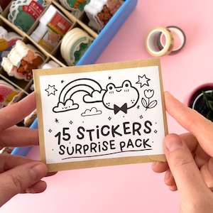 Pack sorpresa de 15 pegatinas, paquete de pegatinas de vinilo mate y brillante, pegatinas impermeables.