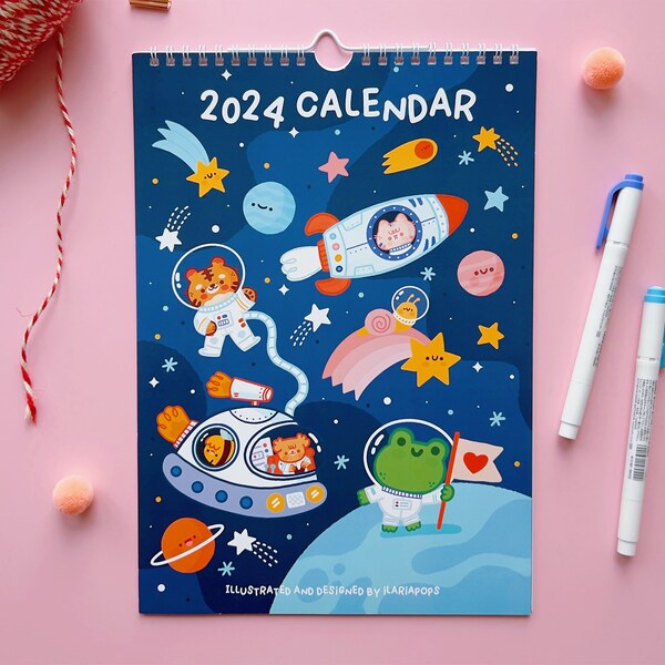Kawaii Wall Calendar 2024 Etsy Kawaii Wall Calendar 2024 Etsy