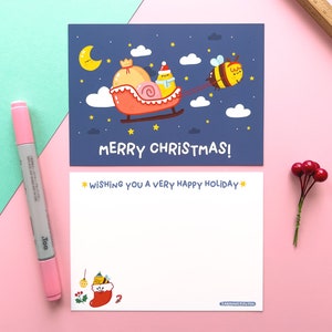 A6 Postcards Merry Christmas with Lettuce & Honey, printed on thick picture printing paper 350g matt, 105x148mm image 3