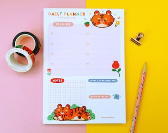 To-Do List Notepad with Bao the Tiger. 50 tear off sheets notepad. Daily planner.
