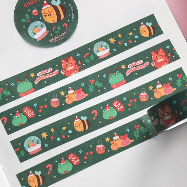 Washi Tape « Joyeux Noël » ~ Ruban Washi de Noël ~ 10 m x 15 mm