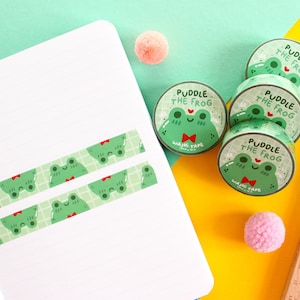Washi Tape ""Pfütze der Frosch"" - 10m x 15mm."