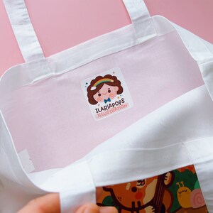 Cotton Tote Bag with Bao & Lettuce Illustration Focus on the Good cute tote bag image 4