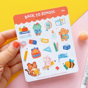 Kawaii Sticker Bogen, Set aus 19 süßen Vinyl-Aufklebern, gedruckt auf mattem Papier und wasserfest