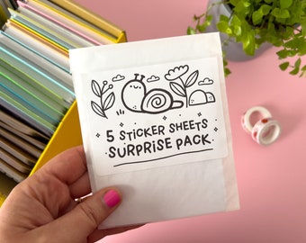 Surprise Sticker Pack: 5 Matte Vinyl Waterproof Sticker Sheets