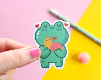 Puddle & Lettuce "Kawaii Love" edition, Die-cut matte vinyl sticker, waterproof sticker.