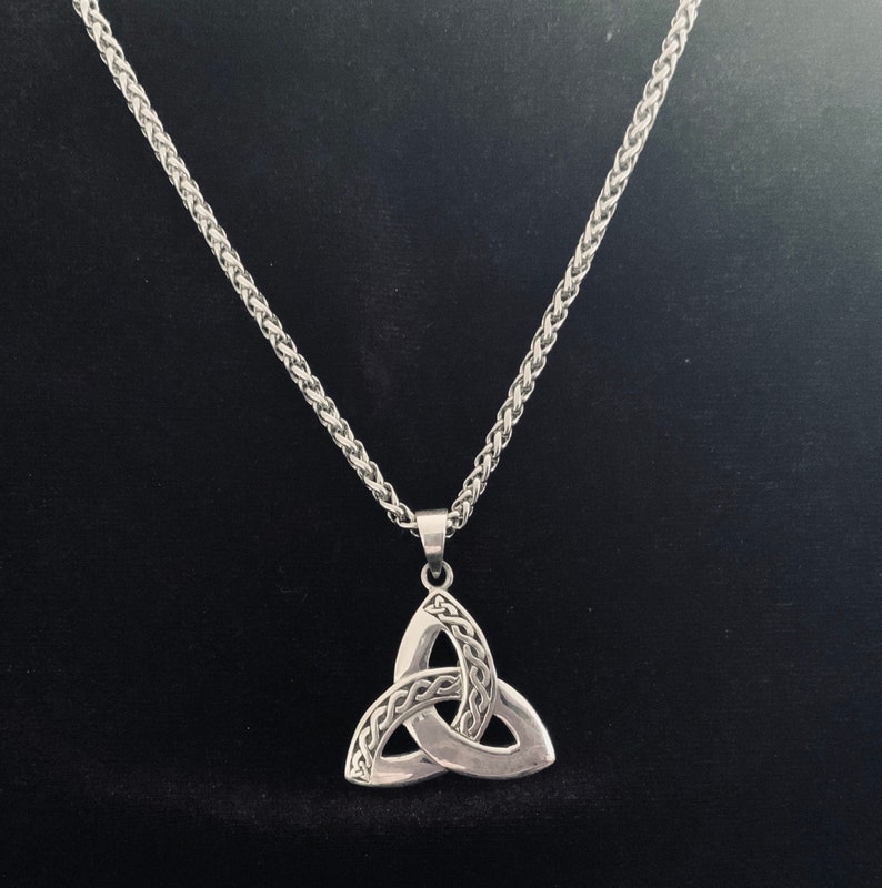 Large Handcast 925 Sterling Silver Irish Celtic Triquetra Trinity Knot ...