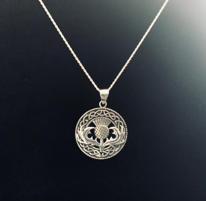Ortak Sterling Silver Thistle Pendant - Handmade in Scotland