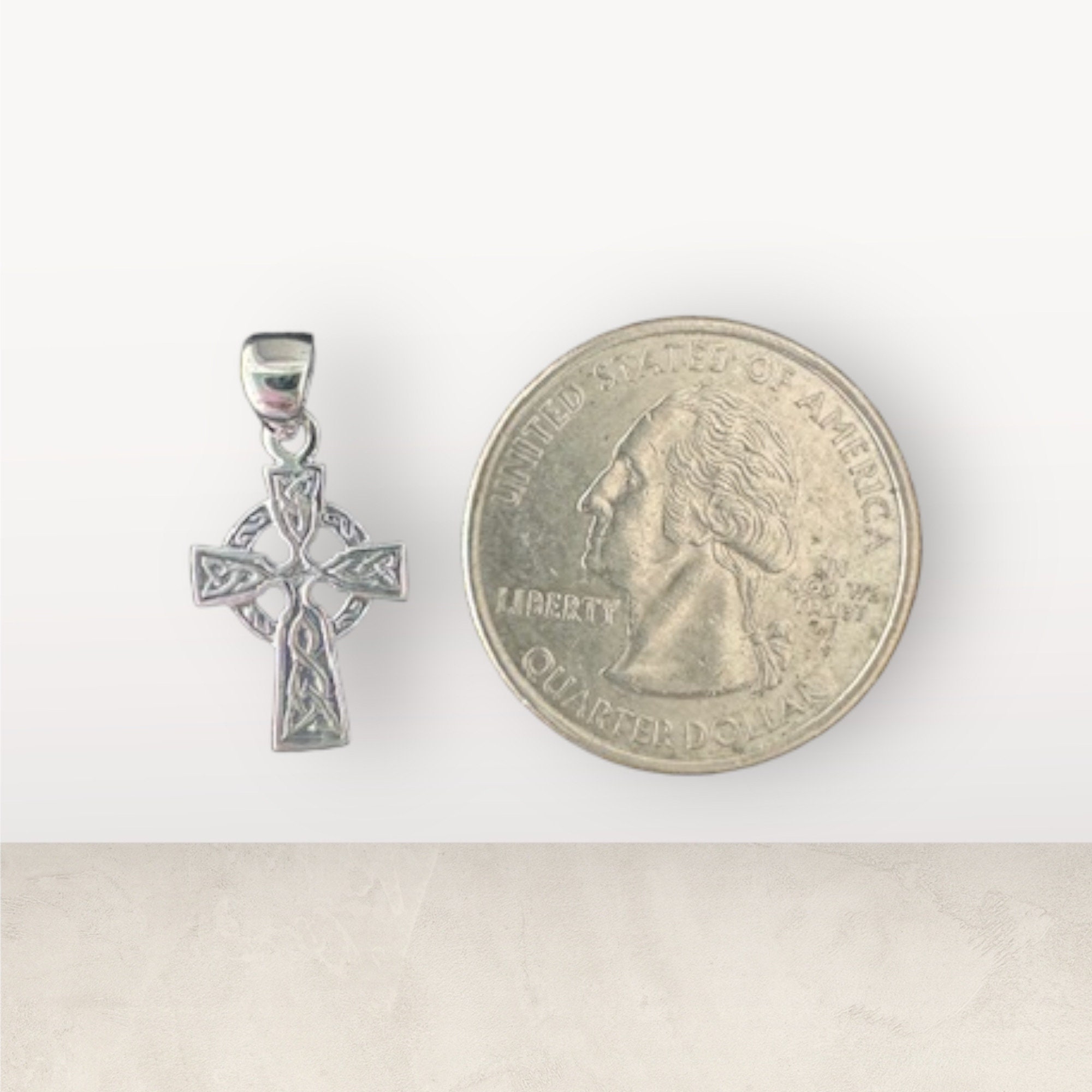 Handcast 925 Sterling Silver Celtic Knot Cross Pendant Necklace + Free ...