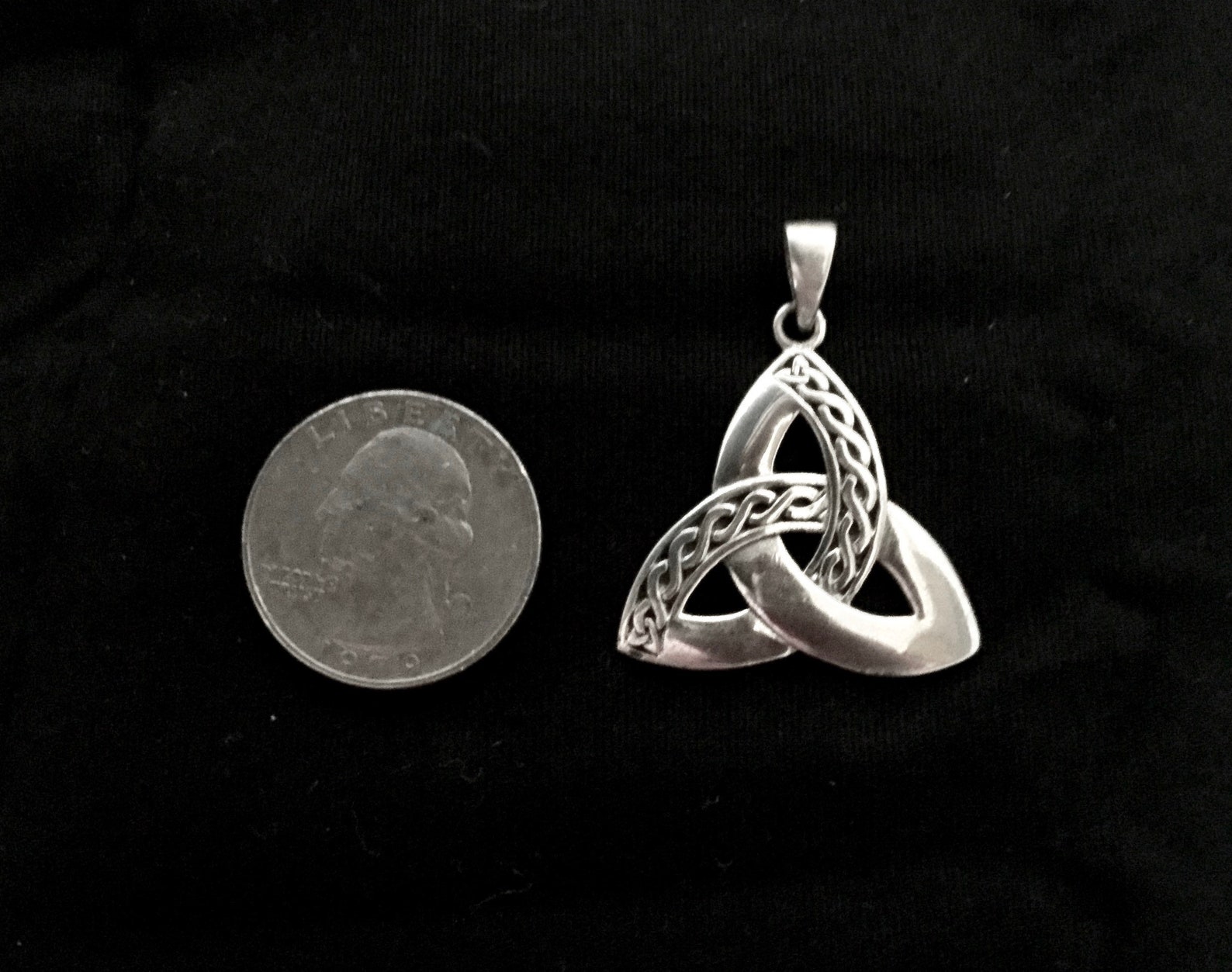 Large Handcast 925 Sterling Silver Irish Celtic Triquetra Trinity Knot ...
