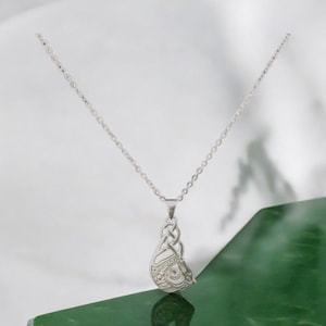 Handcast 925 Sterling Silver Celtic Dragon Pendant Necklace + Free Chain