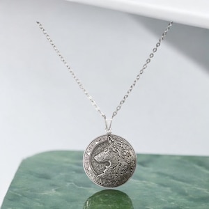 Large Handcast 925 Sterling Silver Celtic Wolf Pendant accented with Celtic Knotwork Necklace + Free Chain