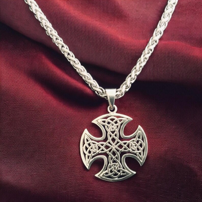 Handcast 925 Sterling Silver Equal Sided Celtic Cross Pendant Necklace ...