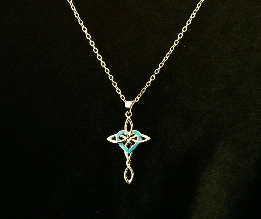 Large Handcast 925 Sterling Silver Celtic Knot Cross Pendant Necklace ...