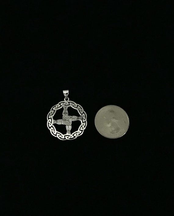 Ciondolo a forma di croce irlandese di Santa Brigida / Santa Brigida in argento sterling 925 fuso a mano + catena gratuita - Italia