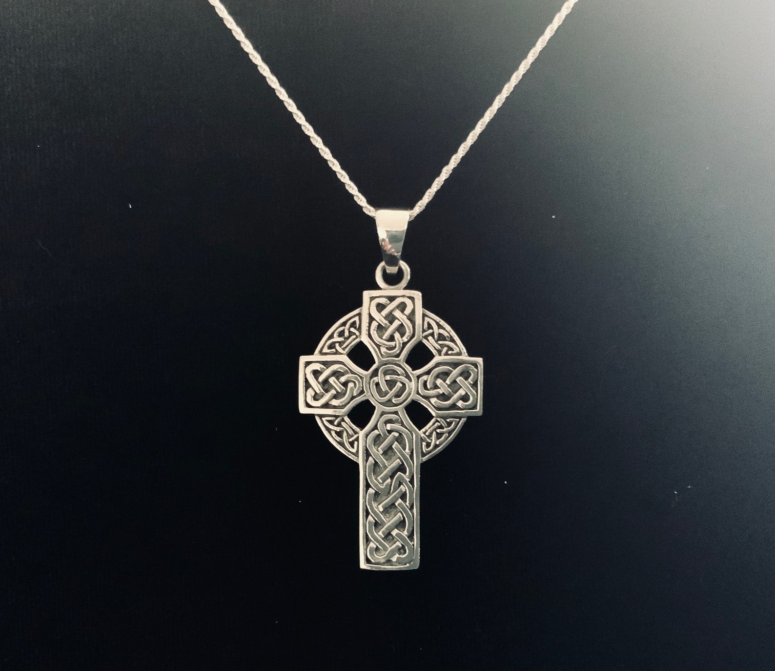 Large Handcast 925 Sterling Silver Irish Celtic Cross Pendant - Etsy