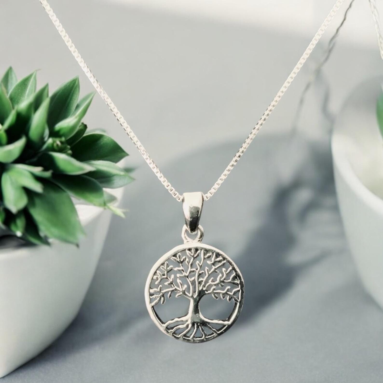 Handcast 925 Sterling Silver Celtic Tree of Life Pendant + Free Chain ...