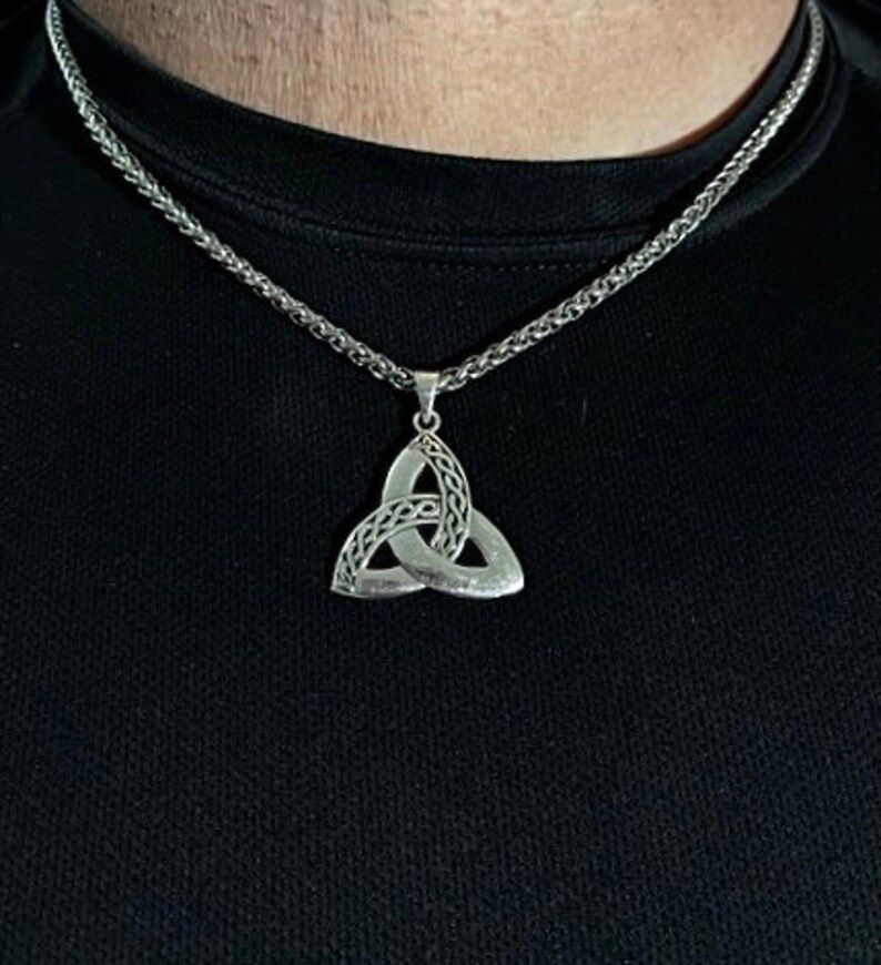 Large Handcast 925 Sterling Silver Irish Celtic Triquetra Trinity Knot ...
