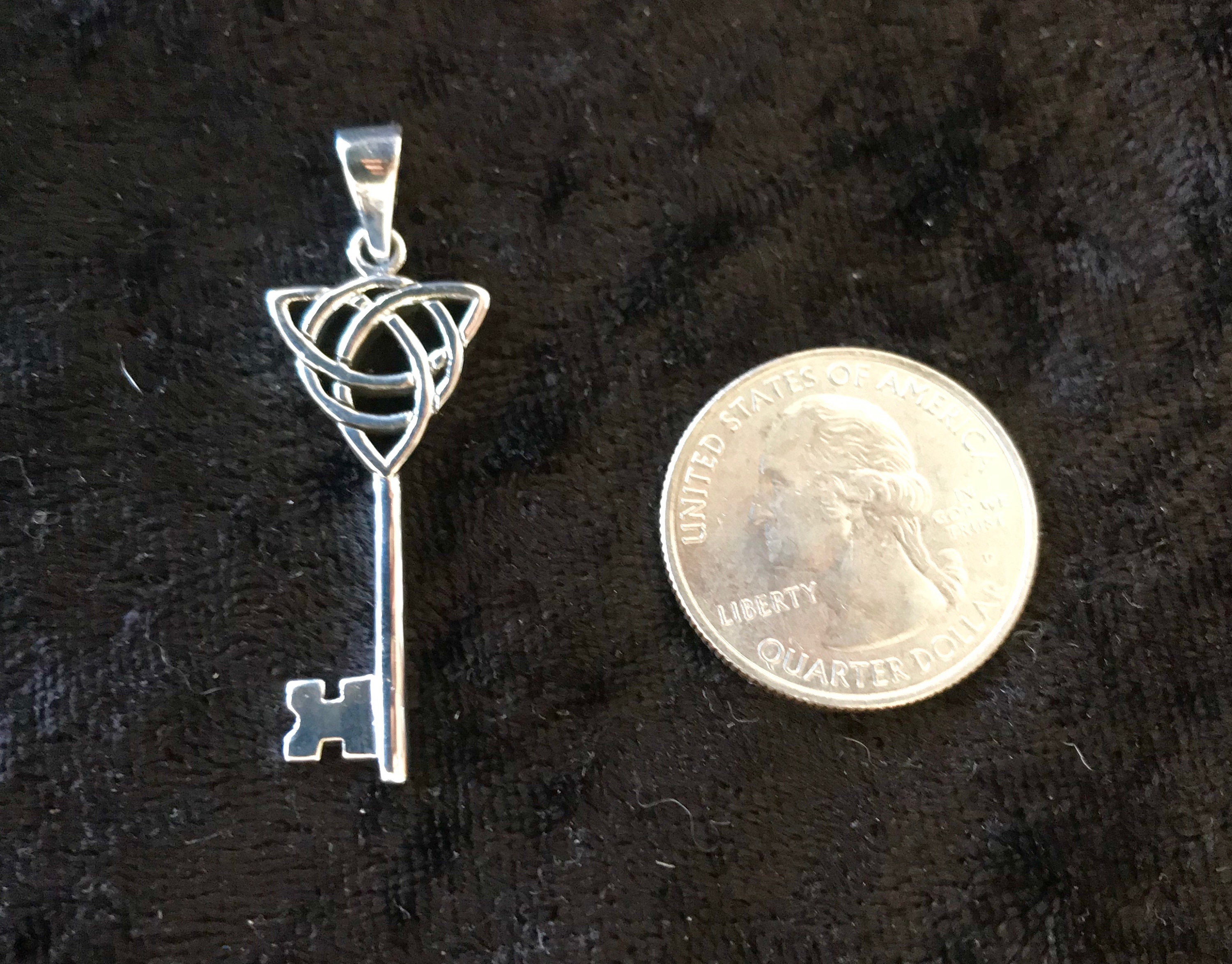 Handcast 925 Sterling Silver Irish Celtic Triquetra Trinity Knot Key ...