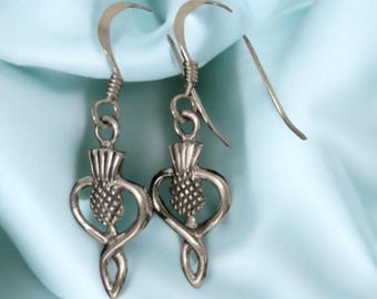 Orecchini a forma di cardo scozzese in argento Sterling con cardo