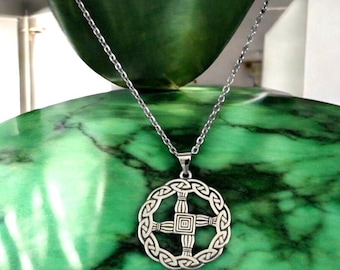 Handcast 925 Sterling Silver Irish St. Brigid / St. Brigid's Cross Pendant + Free Chain