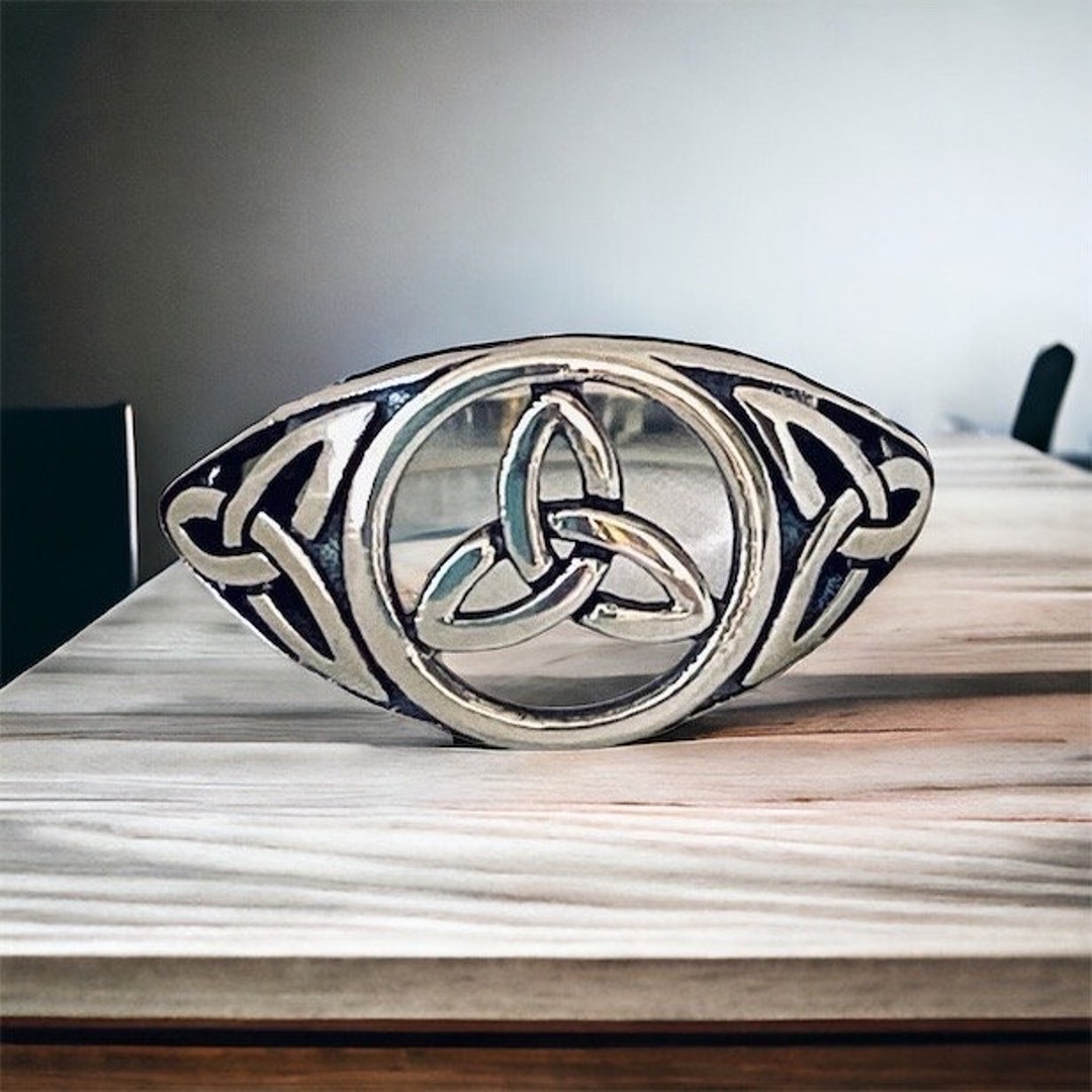 Handcast 925 Sterling Silver Irish Celtic Filigree Trinity Triquetra ...