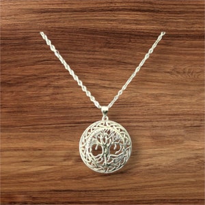Handcast 925 Sterling Silver Celtic Tree of Life Pendant + Free Chain
