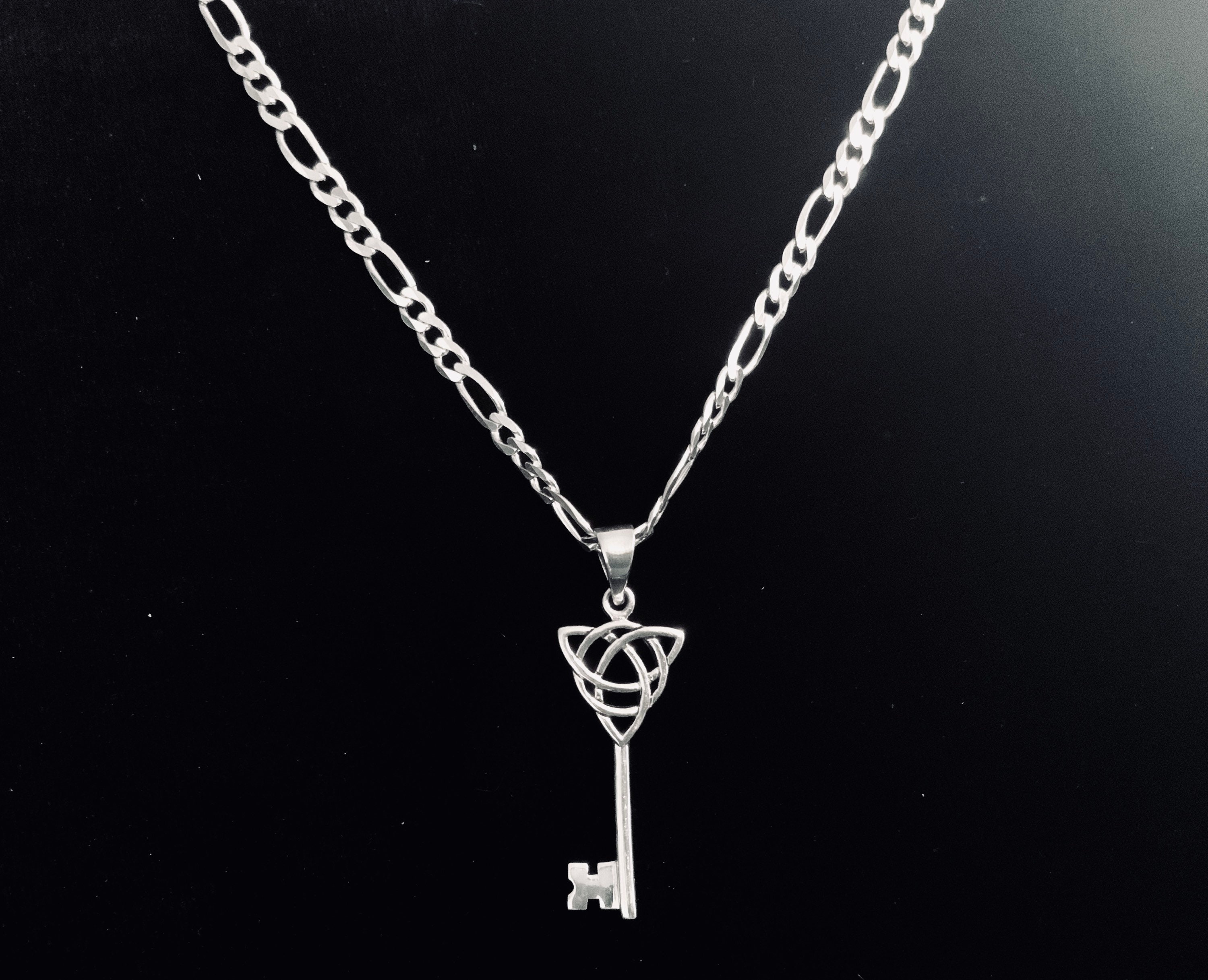 Handcast 925 Sterling Silver Irish Celtic Triquetra Trinity Knot Key ...