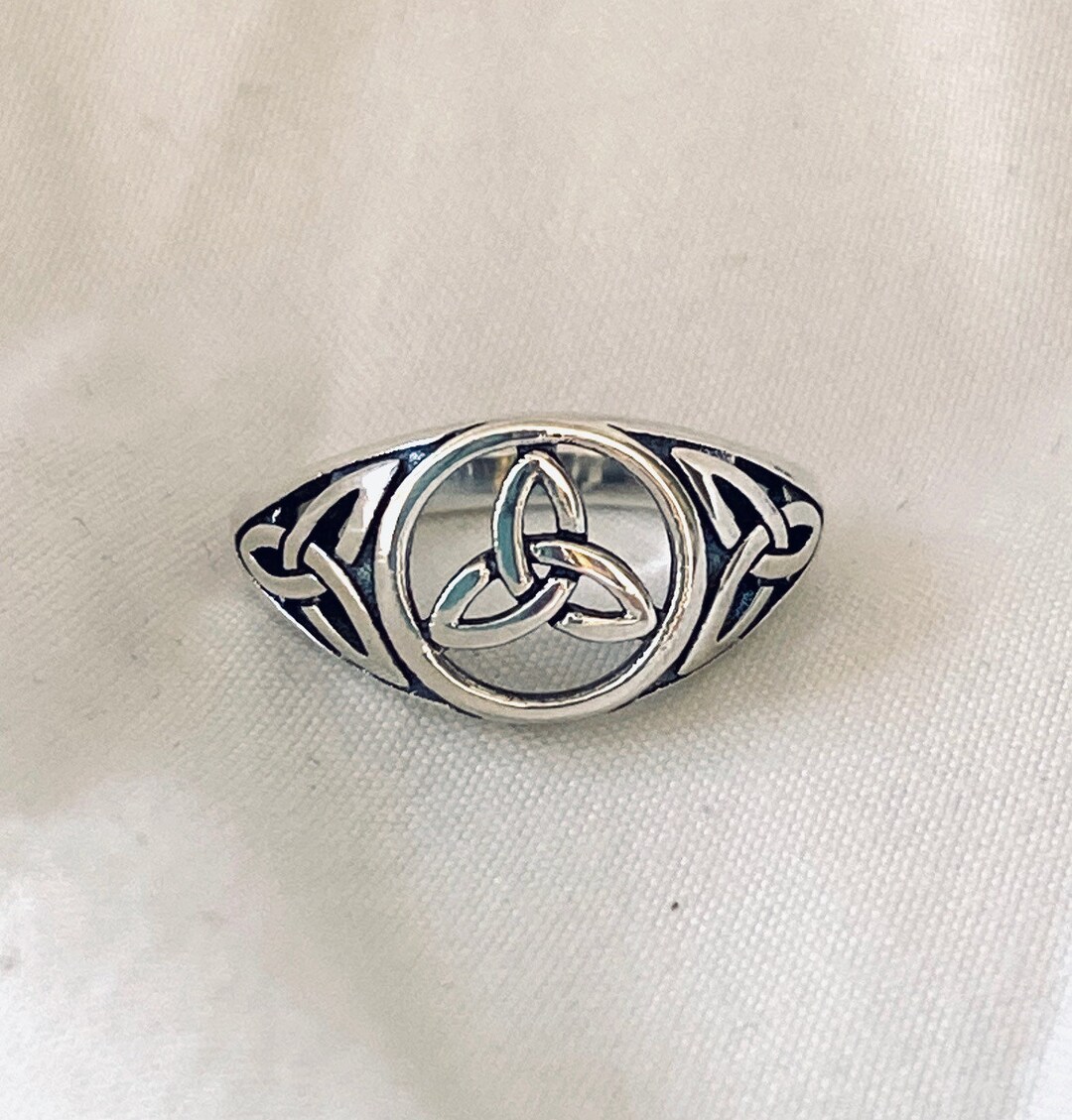 Handcast 925 Sterling Silver Irish Celtic Filigree Trinity Triquetra ...