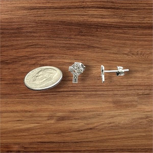 Handcast 925 Sterling Silver Celtic Cross Stud Post Earrings