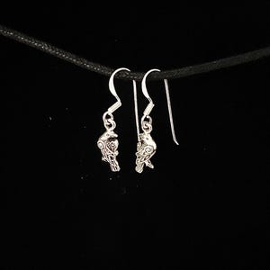 Handcast 925 Sterling Silver Celtic Raven Dangle Earrings