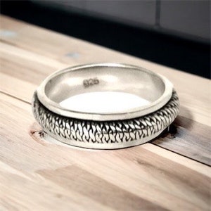 Handcast 925 Sterling Silver Irish Celtic Infinity Weave Spinner Spin Fidget Ring Band