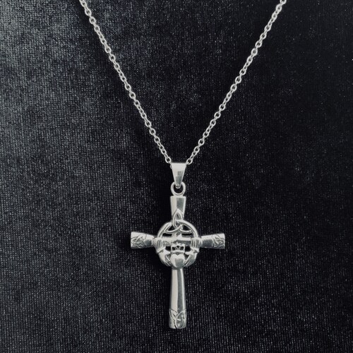 Mens Celtic Cross Necklace Sterling Silver Mens Irish Cross - Etsy