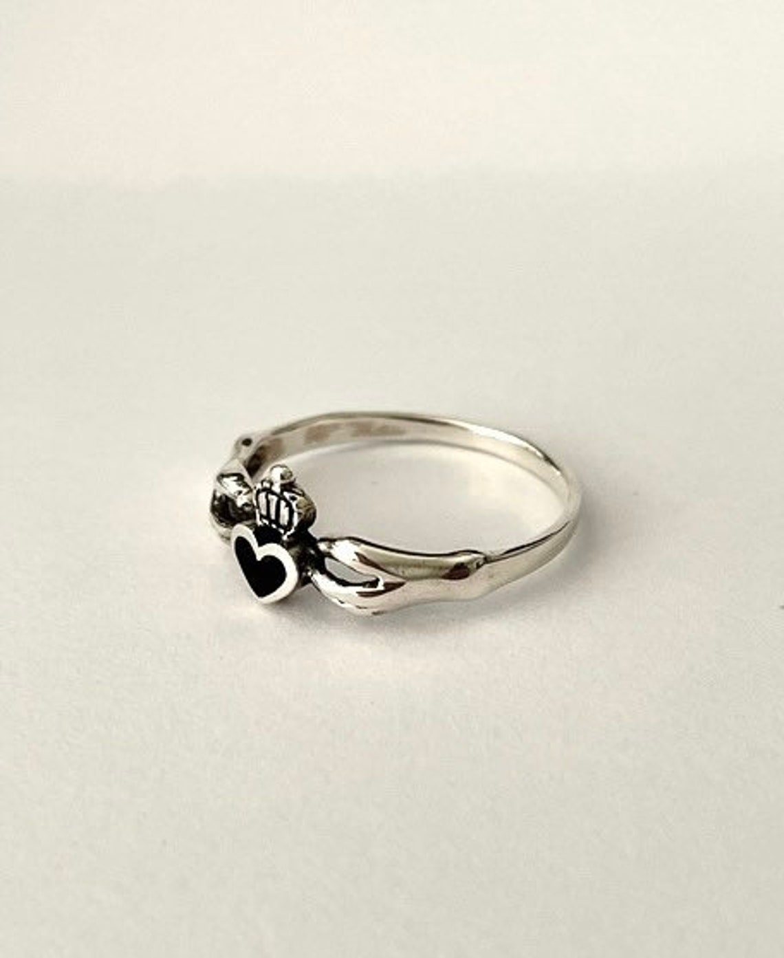 Handcast 925 Sterling Silver Irish Celtic Claddagh Claddaugh Ring Set ...