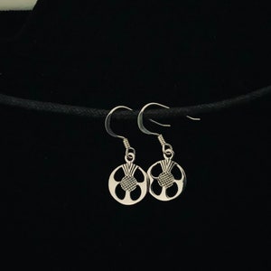 Handcast 925 Sterling Silver Scottish Thistle Dangle Earrings Outlander