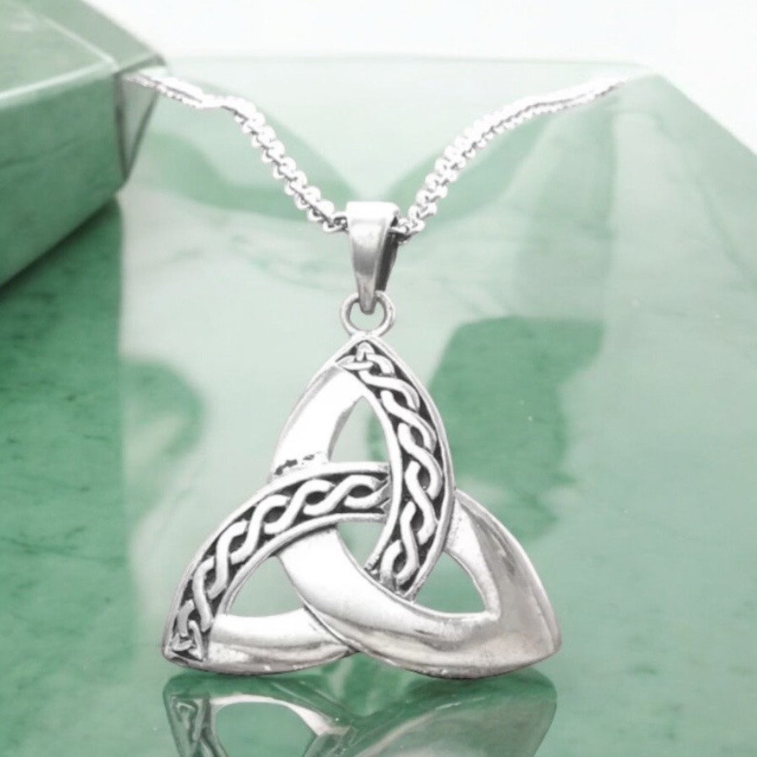 Large Handcast 925 Sterling Silver Irish Celtic Triquetra Trinity Knot ...