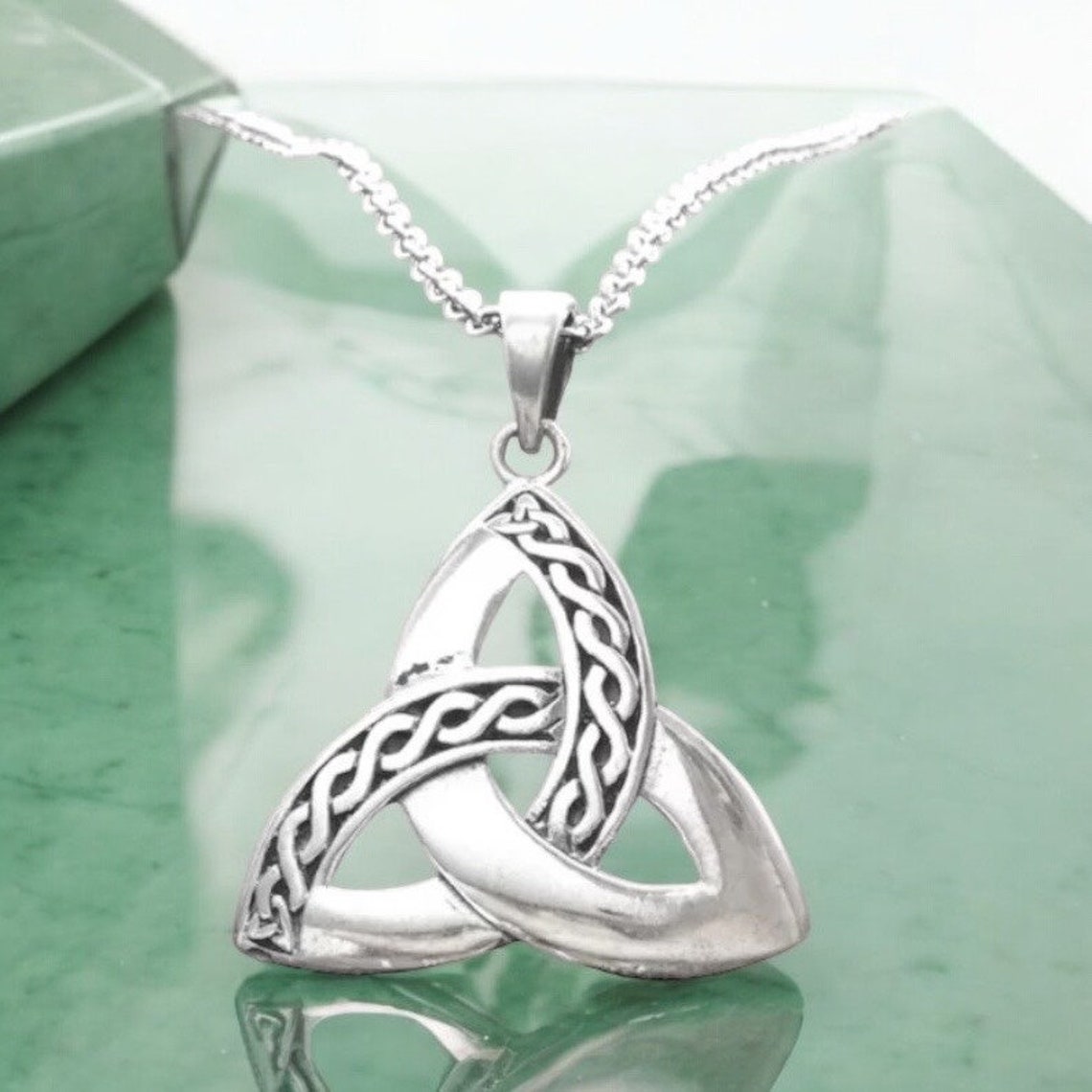 Large Handcast 925 Sterling Silver Irish Celtic Triquetra Trinity Knot ...